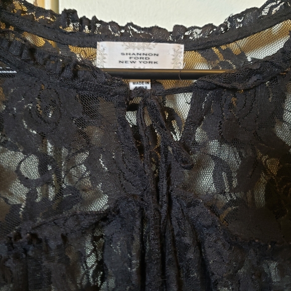 Sheer Black Floral Blouse - Picture 2 of 3